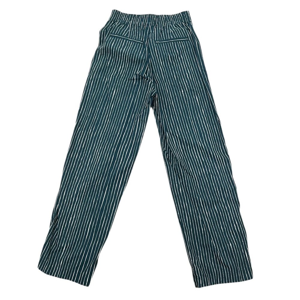 Women’s Uniqlo Green & White Striped Cotton Pants 2010s - Picture 8 of 8